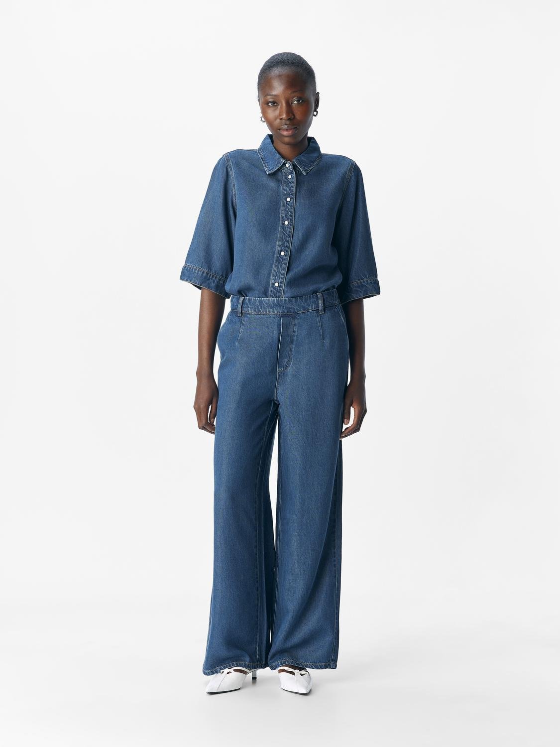 OBJFRAME Trousers - Dark Blue Denim - VERO MODA & VILA Bergvik